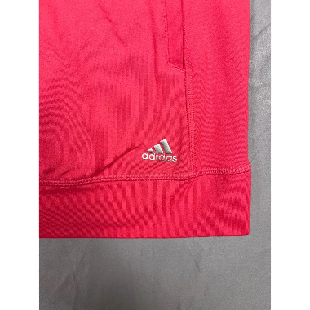 Adidas Quarter Zip Pullover Womens Pink Climalite Textured